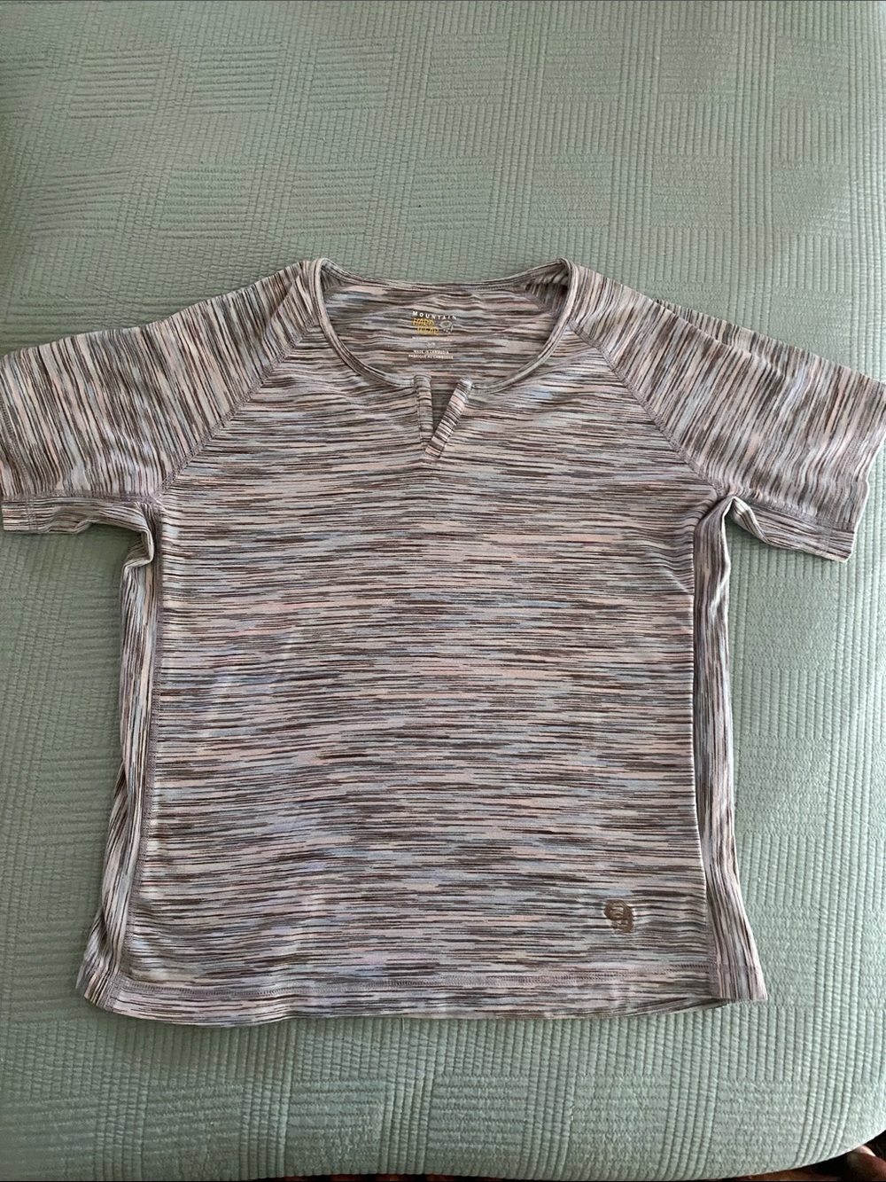 Mountain Hard Ware short sleeve stripe print Tee women's large hiking shirt